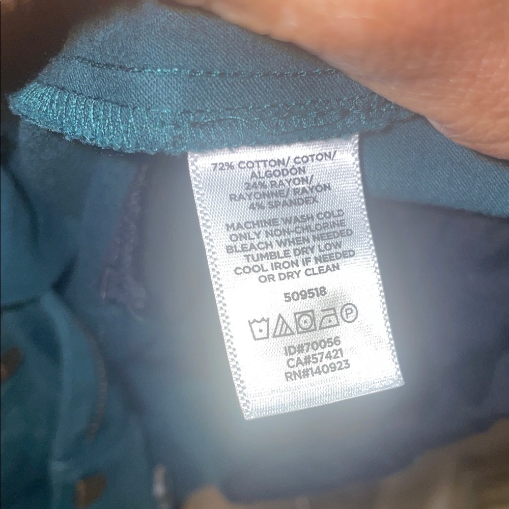 LOFT Teal Ankle Pants with Zipper Detail - Picture 5 of 5